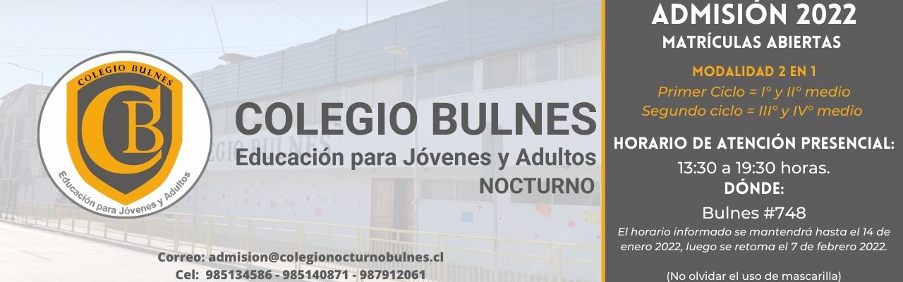 Admisi N Colegio Nocturno Bulnes